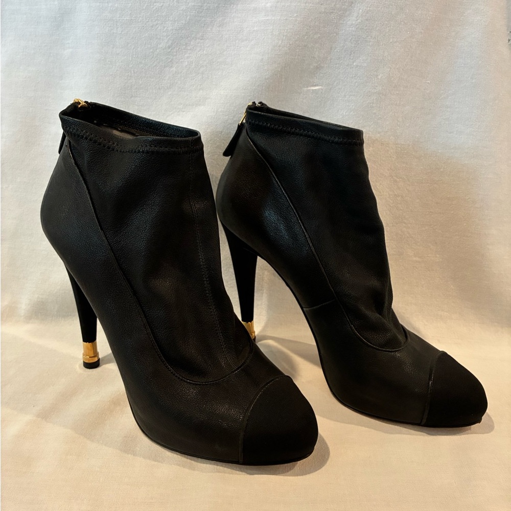 Chanel Leather Ankle Boots